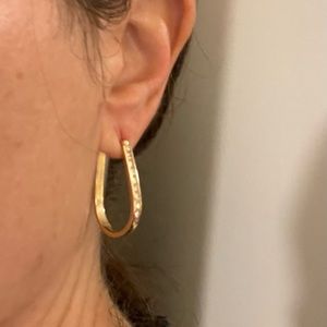 14k Gold Hoops with Diamonds
